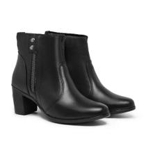 Bota Feminina Casual Cano Curto com Zíper Lateral Estilo e Conforto 34 a 40