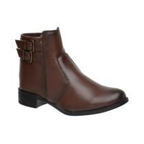 Bota Feminina Casual Cano Curto Coturno com Salto baixo