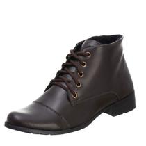 Bota Feminina Casual Cano Curto Macia Basica Fechamento Cadarço Solado Borracha Bota Feminina Casual Cano Curto Macia Basica Fechamento Cadarço Solado Borracha