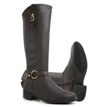 Bota Feminina Casual Cano Longo Alto Over The Kneen Salto Baixo Confortável Bota Feminina Casual Cano Longo Alto Over The Kneen Salto Baixo Confortável