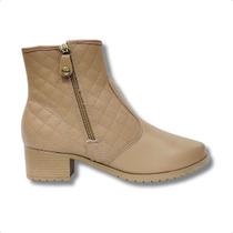 Bota Feminina Casual Cano Médio Moleca Bege