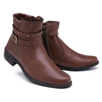 Bota Feminina Casual Coturno Cano Curto Macio Super Confort