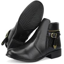 Bota Feminina Casual Coturno Cano Curto Montaria