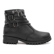 Bota Feminina Casual Couro Legítimo Bianca Steel Preto - Rota Shoes