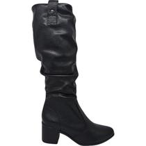Bota Feminina Casual Dia a Dia Passeio Cano Alto Salto Bloco Em Couro Ultra Conforto Bottero 346920 Bota Feminina Casual Dia a Dia Passeio Cano Alto Salto Bloco Em Couro Ultra Conforto Bottero 346920