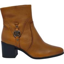 Bota Feminina Casual Dia a Dia Passeio Trabalho Bico Fino Salto Bloco Médio Cano Baixo Conforto Bottero 346919