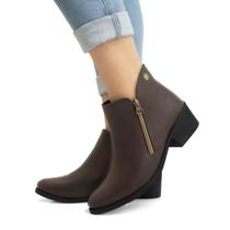 Bota Feminina Casual JCL STORE Coturno Salto Baixo Zíper Country Chelsea Conforto Dia a Dia Bota Feminina Casual JCL STORE Coturno Salto Baixo Zíper Country Chelsea Conforto Dia a Dia
