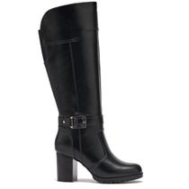 Bota Feminina Casual Salto Alto Cano Longo Maleável Mooncity 73133