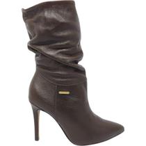 Bota Feminina Casual Social Dia a Dia Passeio Cano Baixo Salto Fino Em Couro Ultra Conforto Bottero 378201 Bota Feminina Casual Social Dia a Dia Passeio Cano Baixo Salto Fino Em Couro Ultra Conforto Bottero 378201