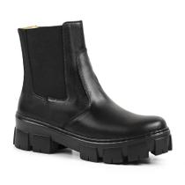 Bota Feminina Chelsea Em Couro Sandro Moscoloni Camely Black