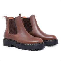 Bota Feminina Chelsea PHILOMENA Tratorada COURO LEATHER