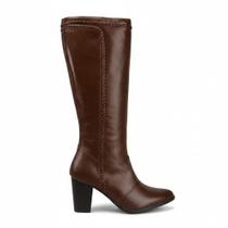 Bota Feminina Chocolate Cano Alto em Couro 7081 Bota Feminina Chocolate Cano Alto em Couro 7081