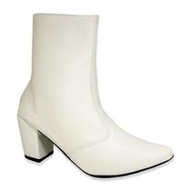 Bota Feminina Clássica Salto Alto Grosso Confortável Bico Fino Bota Feminina Clássica Salto Alto Grosso Confortável Bico Fino