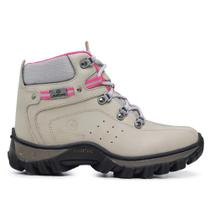 Bota Feminina Com C.A 48.067 Master Boots Couro Cinza/Rosa