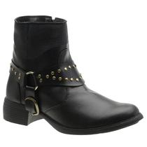 Bota Feminina Com Fivela Cano Curto Coturno Country Blogueira Para Sair Festas Bonita Moderna 16031