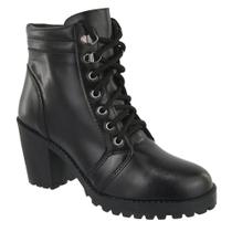 Bota Feminina Com Salto Confortavel Com Ziper Preto Br2