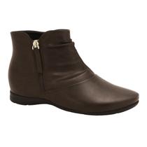 Bota Feminina Comfortflex 2491302 Lançamento Ziper Cano Curto