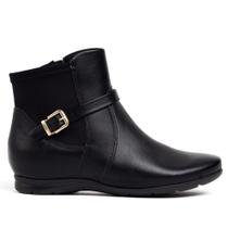 Bota Feminina Comfortflex Cano Curto Fivela Preto