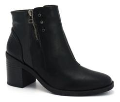 Bota Feminina Comfortflex Cano Curto Salto Grosso Confortável Macia Zíper Lateral Casual Elegante Dia a Dia Bico Redondo Bota Feminina Comfortflex Cano Curto Salto Grosso Confortável Macia Zíper Lateral Casual Elegante Dia a Dia Bico Redondo