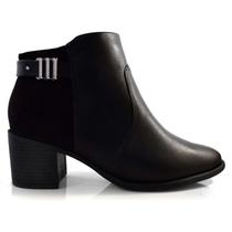 Bota Feminina Comfortflex Salto Bloco Plus Preta - 2492 Bota Feminina Comfortflex Salto Bloco Plus Preta - 2492