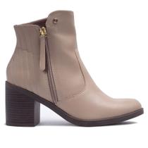 Bota Feminina Comfortflex Zíper Bege/marrom