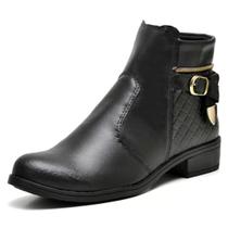 Bota Feminina Coturno Botinha Com Zíper Cano Curto 207 Bota Feminina Coturno Botinha Com Zíper Cano Curto 207