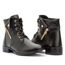 Bota Feminina Coturno Botinha Elegante Com Zíper Fantasia (Cft201) Bota Feminina Coturno Botinha Elegante Com Zíper Fantasia (Cft201)