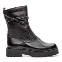 Bota Feminina Coturno Cano Curto Couro confort 3852