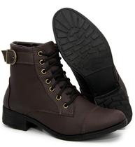 Bota Feminina Coturno Cano Curto Salto Baixo Lançamento