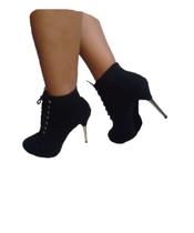 Bota Feminina Coturno Cano Curto Salto