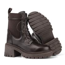 Bota Feminina Coturno Couro Salto Sofia GRF 1017 cafe Bota Feminina Coturno Couro Salto Sofia GRF 1017 cafe