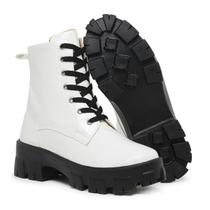 Bota Feminina Coturno Feminina Montaria Blogueira, Blogueirinha Verniz Cano Médio Pimpinella Direto da Fabrica