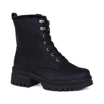 Bota feminina coturno forrada com pêlo quente mooncity 72261