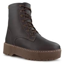 Bota Feminina coturno forrada em lã sintética Flatform Lace Ref.:23304 Bota Feminina coturno forrada em lã sintética Flatform Lace Ref.:23304