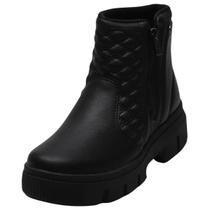 Bota Feminina Coturno Kolosh Cano Curto Zíper Solado Tratorado Bota Feminina Coturno Kolosh Cano Curto Zíper Solado Tratorado