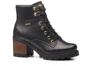 Bota Feminina Coturno Pegada de Couro Preto 281329