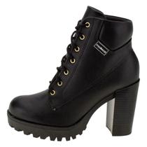 Bota Feminina Coturno Preto Moleca - 5325.119