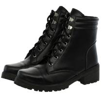 Bota Feminina Coturno Salto Baixo Botinha Cano Curto Tratorada Blogueira Ref. 20/120 - Calçados Liviari