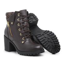 Bota Feminina Coturno Salto Grosso Cano Médio Moda Inverno Ótima Qualidade Resistente