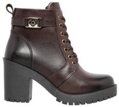 Bota Feminina Coturno Salto Grosso Casual Moda Inverno