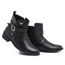 Bota Feminina Coturno Schiareli Calçados Botinha de Cano Curto com Ziper - Ref. 11400