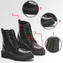 Bota Feminina Coturno Tendencia Cor Preto