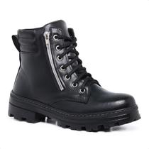 Bota Feminina Coturno Tratorado Blogueira Cano Curto Com Ziper Confortável Bota Feminina Coturno Tratorado Blogueira Cano Curto Com Ziper Confortável