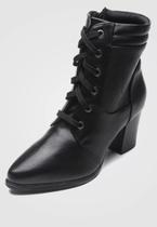 Bota Feminina Coturno Tratorado Cano Curto Via Uno 475001 Bota Feminina Coturno Tratorado Cano Curto Via Uno 475001