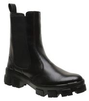 Bota Feminina Coturno Tratorado Chelsea Plataforma Preto - Amanner