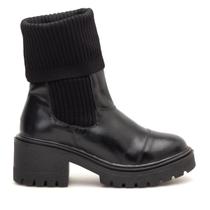 Bota Feminina Coturno Tratorado com Meia Knit Moda Blogueira Bota Feminina Coturno Tratorado com Meia Knit Moda Blogueira