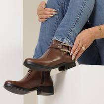 Bota Feminina Country Casual Montaria Cano Baixo Coturno Coturno Elegante Western Fivela Confortável
