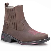 Bota Feminina Country Couro Legítimo Floral Cano Curto Kéffor Bota Feminina Country Couro Legítimo Floral Cano Curto Kéffor
