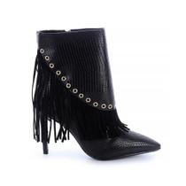 Bota Feminina Country Franja Luna Preto