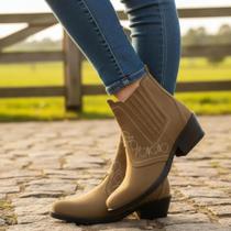 Bota Feminina Country Marca Campolina Couro Nobuck Marrom Claro Cor Rato 3636 Bota Feminina Country Marca Campolina Couro Nobuck Marrom Claro Cor Rato 3636